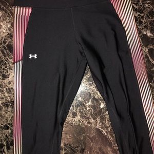Under Armour leggings black with pink and yellow size 1X